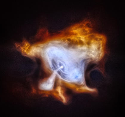 Pulsar im Krebsnebel (Sternbild Stier). Image credit: NASA/CXC/SAO